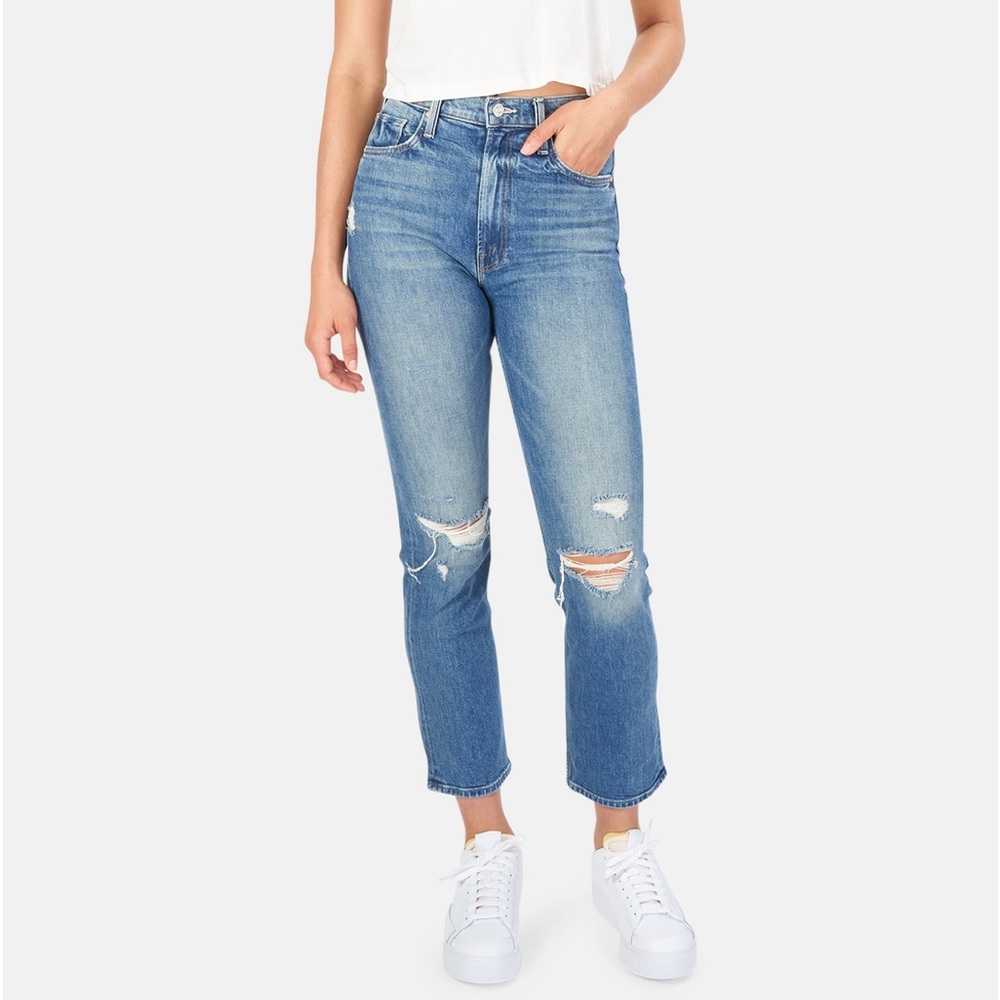 MOTHER Superior Denim High Waisted Rider Ankle in Far Beyond the Sky